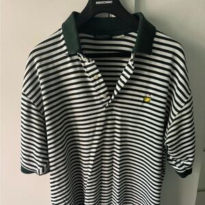 Masters Green and White Polo Shirt Classic Stripes